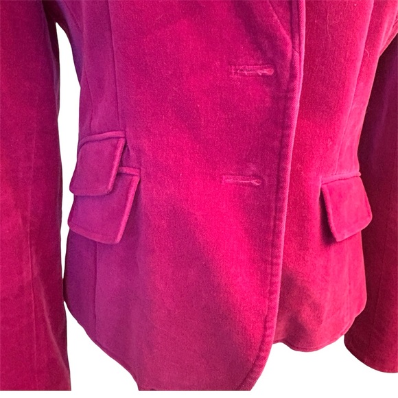 Ann Taylor Petites Fuschia Pink Lined Velvet Jacket 2004, Womens size 4P petite - Picture 10 of 16